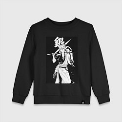 Свитшот хлопковый детский Гинтама Самурай, цвет: черный