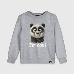 Свитшот хлопковый детский Крутая панда cool, цвет: меланж