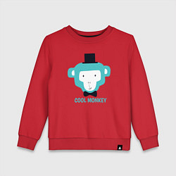 Свитшот хлопковый детский Cool monkey, цвет: красный