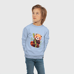 Свитшот хлопковый детский The Red Panda, цвет: мягкое небо — фото 2