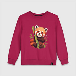 Свитшот хлопковый детский The Red Panda, цвет: маджента