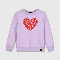 Свитшот хлопковый детский Hearts of love, цвет: лаванда