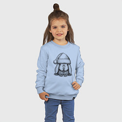 Свитшот хлопковый детский Зайка в новогодней шапке, цвет: мягкое небо — фото 2