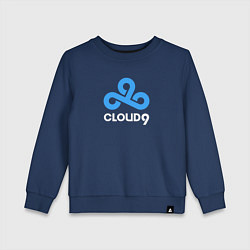 Свитшот хлопковый детский Cloud9 - pattern, цвет: тёмно-синий