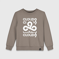 Свитшот хлопковый детский Cloud9 - in logo, цвет: утренний латте