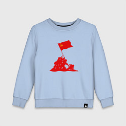 Свитшот хлопковый детский Возведение знамени победы, цвет: мягкое небо