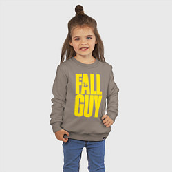 Свитшот хлопковый детский The fall guy logo, цвет: утренний латте — фото 2