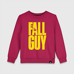 Свитшот хлопковый детский The fall guy logo, цвет: маджента