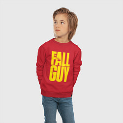 Свитшот хлопковый детский The fall guy logo, цвет: красный — фото 2