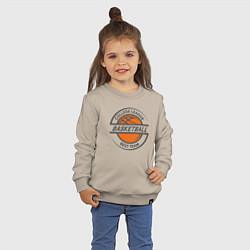 Свитшот хлопковый детский Basketball best team, цвет: миндальный — фото 2