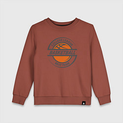 Свитшот хлопковый детский Basketball best team, цвет: кирпичный