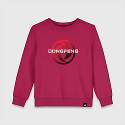 Свитшот хлопковый детский Dongfeng - logo, цвет: маджента