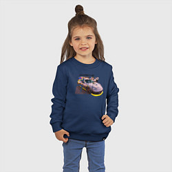 Свитшот хлопковый детский Спортивный автомобиль Порше, цвет: тёмно-синий — фото 2