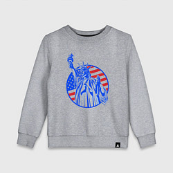 Свитшот хлопковый детский USA statue of liberty, цвет: меланж