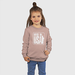 Свитшот хлопковый детский Сделан в США, цвет: пыльно-розовый — фото 2
