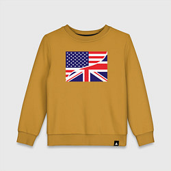 Свитшот хлопковый детский США и Великобритания, цвет: горчичный