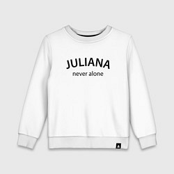 Свитшот хлопковый детский Juliana never alone - motto, цвет: белый