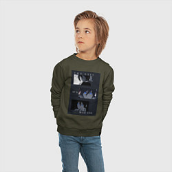 Свитшот хлопковый детский Глаза бога войны, цвет: хаки — фото 2