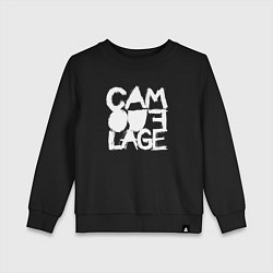 Свитшот хлопковый детский Camouflage - A synthpop band from germany, цвет: черный