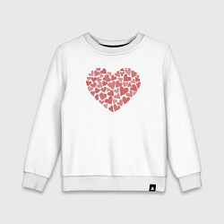 Свитшот хлопковый детский Hearts love, цвет: белый