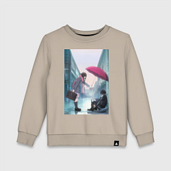 Свитшот хлопковый детский Хиёри Ики Ято, цвет: миндальный