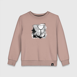 Свитшот хлопковый детский Осеннее приключение, цвет: пыльно-розовый