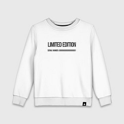 Свитшот хлопковый детский Limited edition, цвет: белый