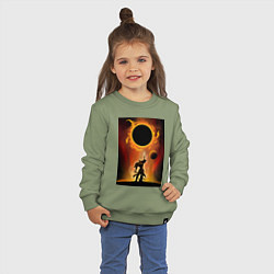 Свитшот хлопковый детский Эсканор грех льва, цвет: авокадо — фото 2