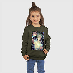 Свитшот хлопковый детский Сэнку Исигами, цвет: хаки — фото 2