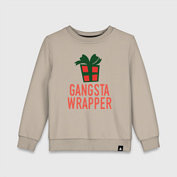 Свитшот хлопковый детский Gangsta wrapper, цвет: миндальный