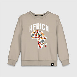 Свитшот хлопковый детский African mood, цвет: миндальный