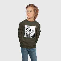 Свитшот хлопковый детский Эйкити Онидзука учитель, цвет: хаки — фото 2