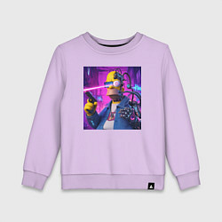 Детский свитшот Кибер Гомер Симпсон - нейросеть фантазия