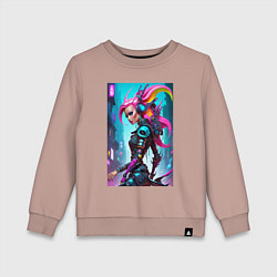Детский свитшот Cyber witch - ai art fantasy