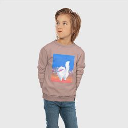 Свитшот хлопковый детский Кошечка с ножом на пределе, цвет: пыльно-розовый — фото 2