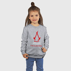 Свитшот хлопковый детский Assassins creed shadows logo, цвет: меланж — фото 2