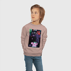 Свитшот хлопковый детский Аратака Рэйгэн Моб Психо 100, цвет: пыльно-розовый — фото 2