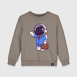 Свитшот хлопковый детский Космонавт с чемоданом, цвет: утренний латте