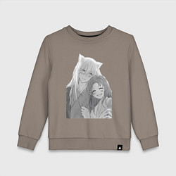 Свитшот хлопковый детский Очень приятно Бог Томоэ, цвет: утренний латте