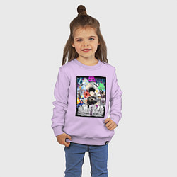 Свитшот хлопковый детский Моб Психо 100 Рицу Кагэяма, цвет: лаванда — фото 2