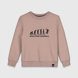 Свитшот хлопковый детский Эволюция гандбола, цвет: пыльно-розовый