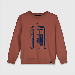 Свитшот хлопковый детский Тардис будка, цвет: кирпичный