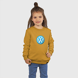 Свитшот хлопковый детский Volkswagen logo blue, цвет: горчичный — фото 2