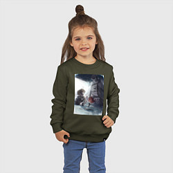 Свитшот хлопковый детский Безработный Рудеус Грейрат, цвет: хаки — фото 2