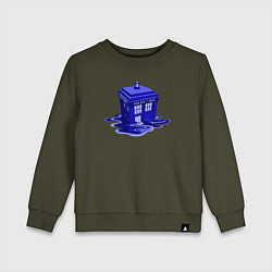 Свитшот хлопковый детский Tardis ink, цвет: хаки