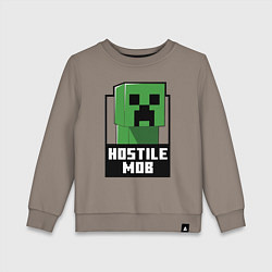 Свитшот хлопковый детский Minecraft hostile mob, цвет: утренний латте