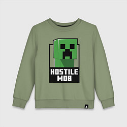 Свитшот хлопковый детский Minecraft hostile mob, цвет: авокадо