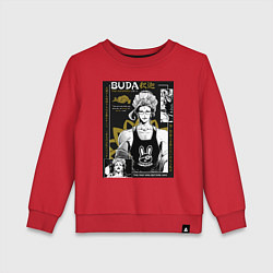 Свитшот хлопковый детский Повесть о конце света Будда бог просветления, цвет: красный