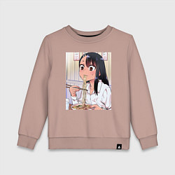 Свитшот хлопковый детский Не издевайся, Нагаторо Хаясэ, цвет: пыльно-розовый