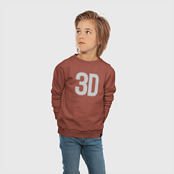 Свитшот хлопковый детский 3D, цвет: кирпичный — фото 2